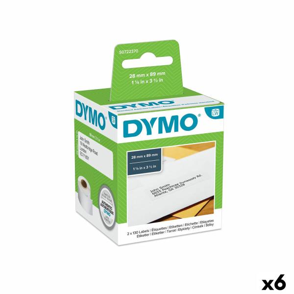 Etiquetas para Impressora Dymo 99010 28 x 89 mm LabelWriter™ Branco Preto (6 Unidades)