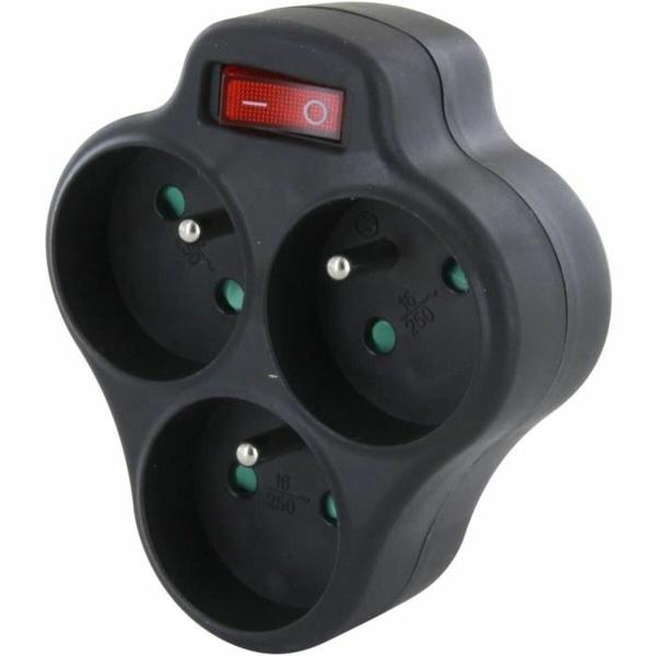 Extensão com 3 tomadas com interruptor Chacon Dominó 3x16A