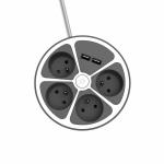 Extensão com 4 tomadas com interruptor Chacon  