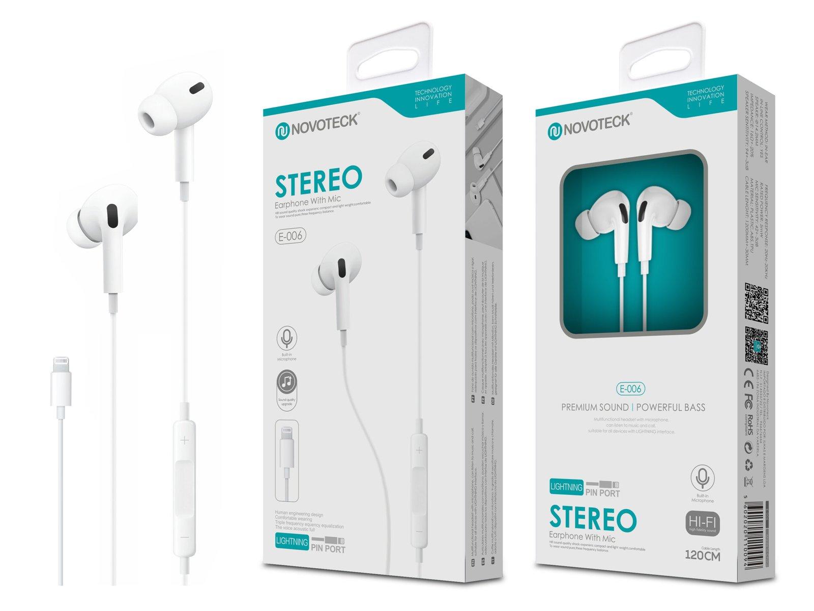 Auriculares com Fio Lightning E-006