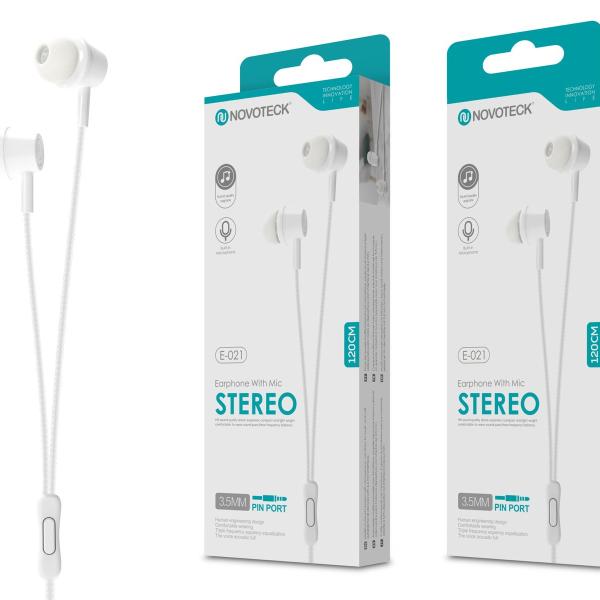 Auriculares Com Micro 120Cm Branco E-021