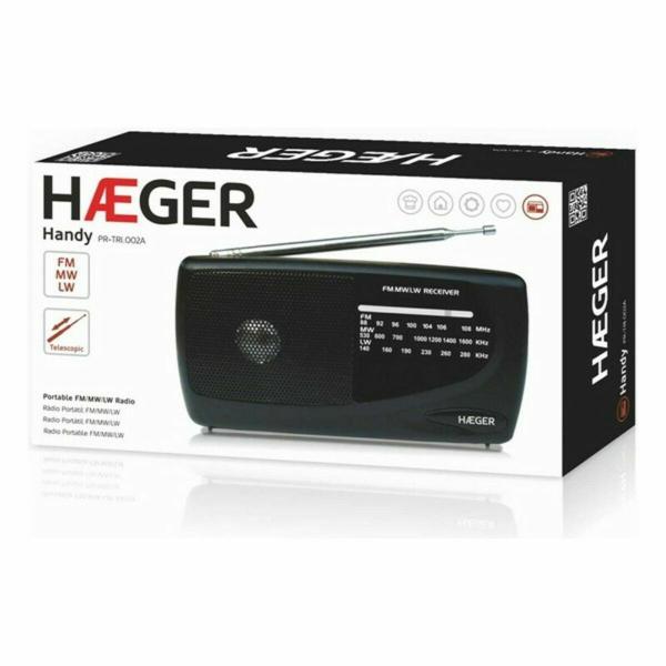 Rádio AM/FM Haeger PR-TRI.002A Preto