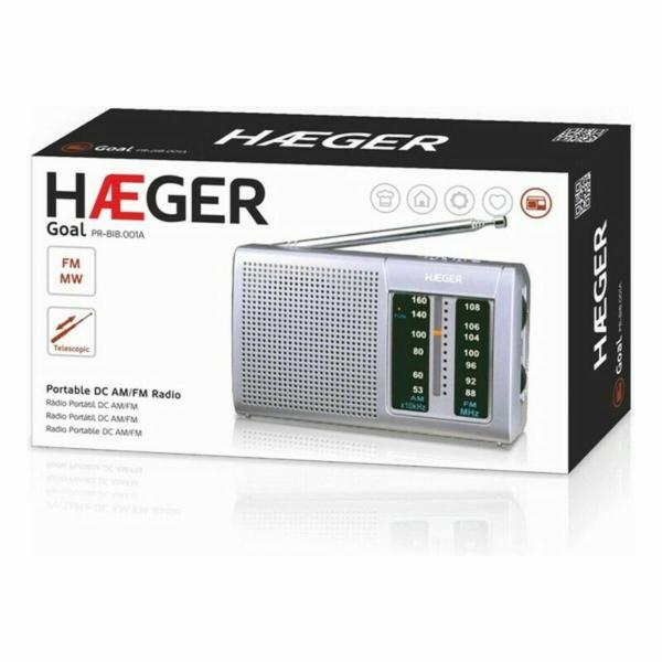 Rádio AM/FM Haeger PR-BIB.001A Cinzento