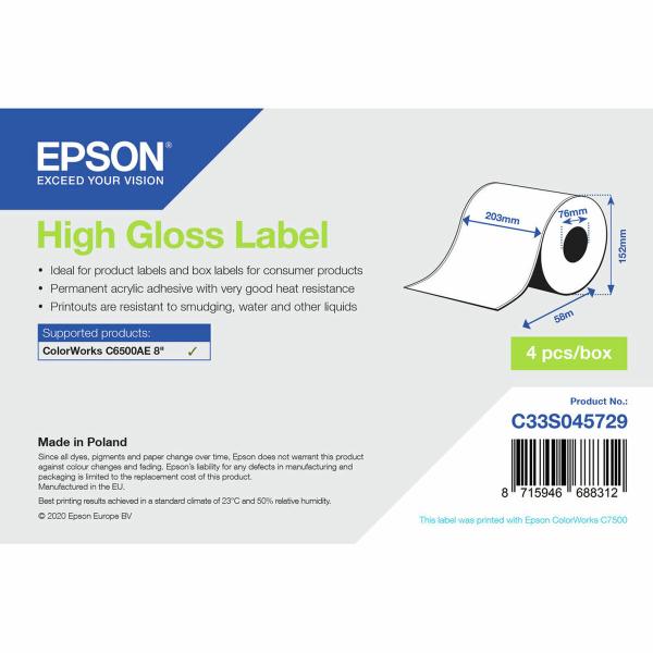 Etiquetas para Impressora Epson C33S045729 Branco Brilhante Ø 76,2 mm (1 Unidade) (18 Unidades)