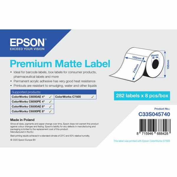 Etiquetas para Impressora Epson C33S045740 Ø 76,2 mm (1 Unidade) (18 Unidades)
