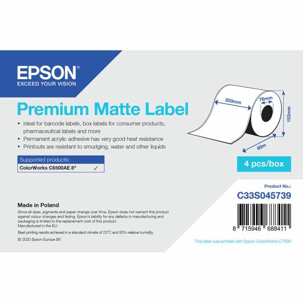 Etiquetas para Impressora Epson C33S045739 Branco Ø 76,2 mm (1 Unidade) (18 Unidades)