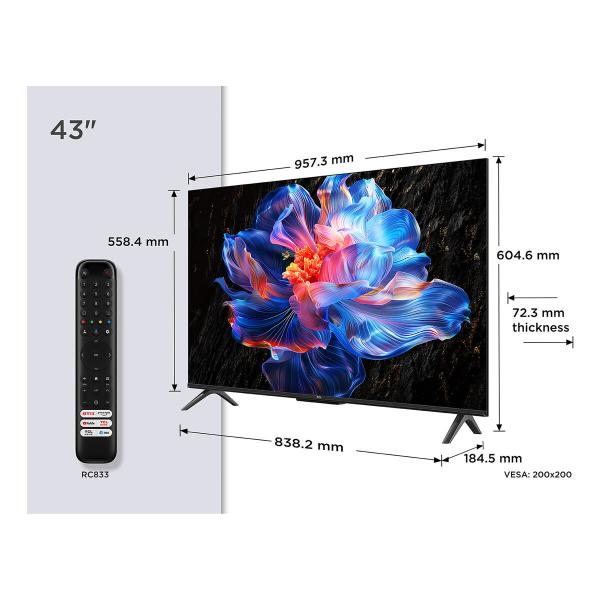 Smart TV TCL 43P6K 43" 4K Ultra HD LED HDR D-LED