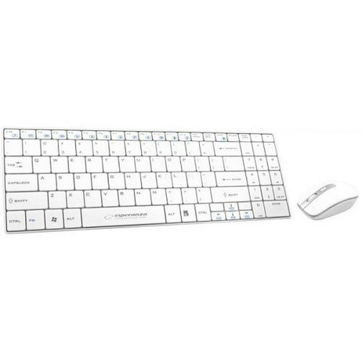 Teclado e Rato Esperanza EK122W Branco QWERTY