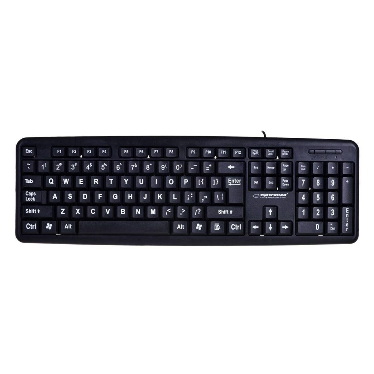Teclado Esperanza EK129 Preto Inglês QWERTY