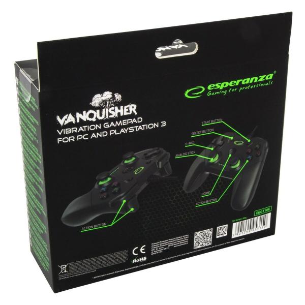 Comando Gaming Esperanza Vanquisher GX550 USB 2.0 Preto PC PlayStation 3