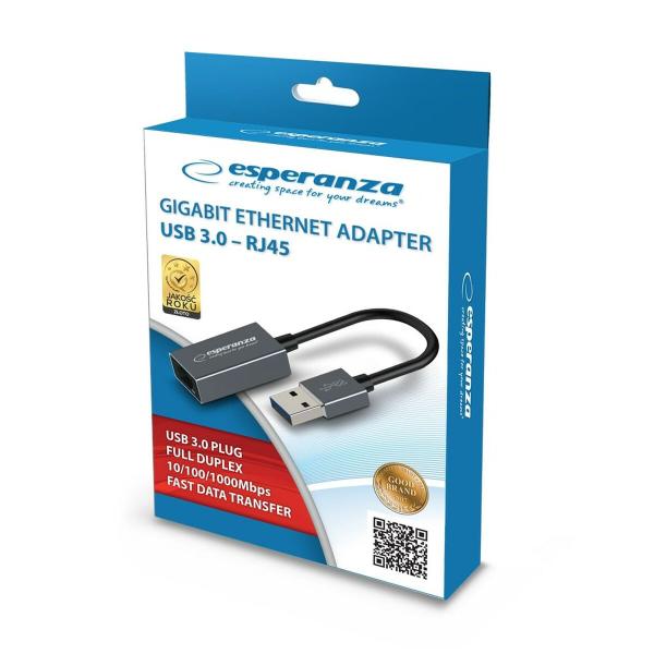 Adaptador USB para Ethernet Esperanza ENA101 18 cm