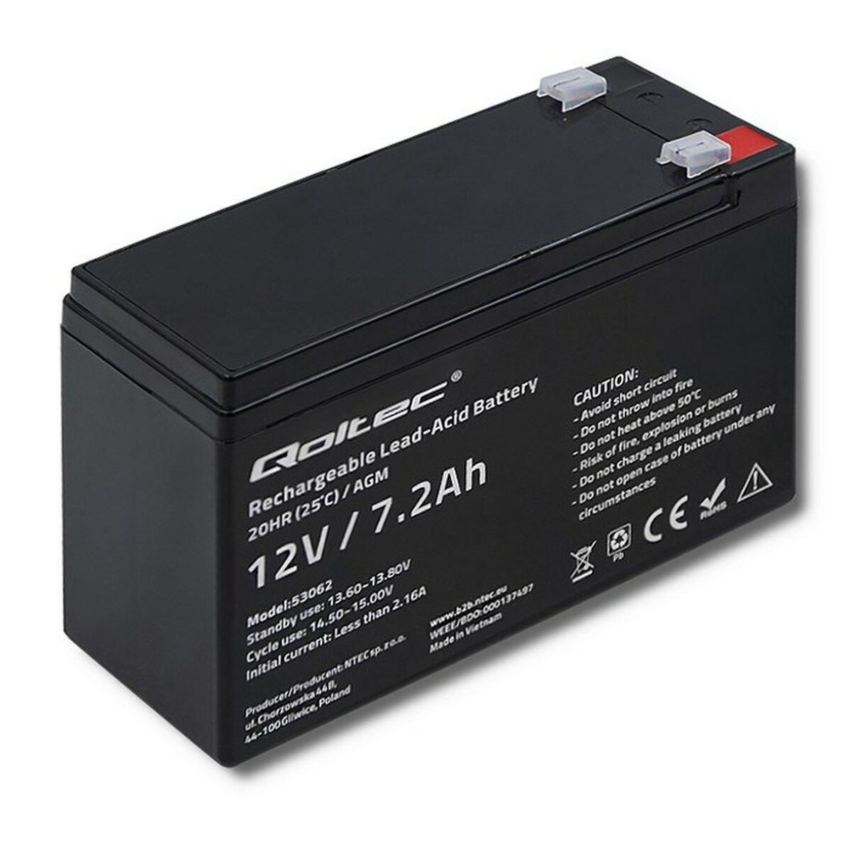 Bateria para Sistema Interactivo de Fornecimento Ininterrupto de Energia Qoltec 53062 7200 mAh 12 V
