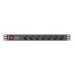 Extensão com 7 Tomadas com Interruptor Lanberg PDU-07F-0200-IEC-BK 2500 W 220-250 V 10 A