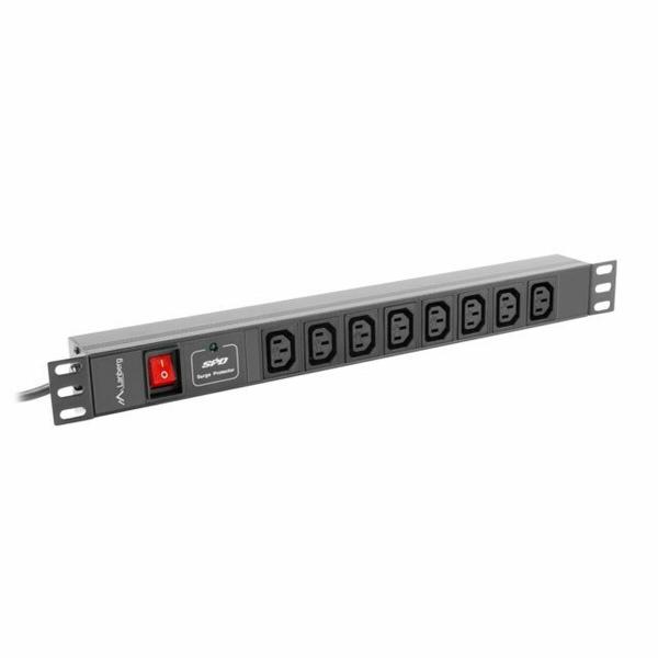 Extensor 19" 8 Tomas Schuko com interruptor Lanberg PDU-08I-0200-C20-BK (2 m)
