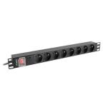Extensor 19" 6 Tomas Schuko Lanberg PDU-06E-0200-BK (2 m)