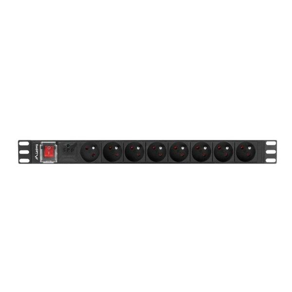 Extensor 19" 8 Tomas Schuko com interruptor Lanberg PDU-08E-0200-BK (2 m)