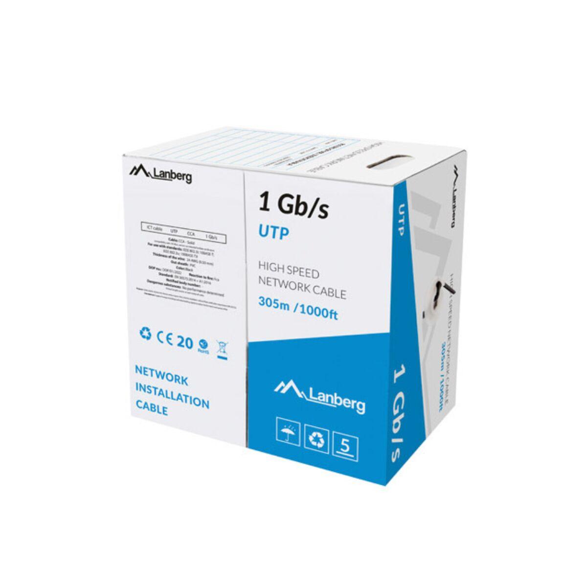 Cabo Ethernet LAN Lanberg LCU6-10CC-0305-BK 305 m