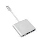 Hub USB-C 3 Portas MacLean MCTV-840 Prateado