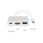 Hub USB-C 3 Portas MacLean MCTV-840 Prateado