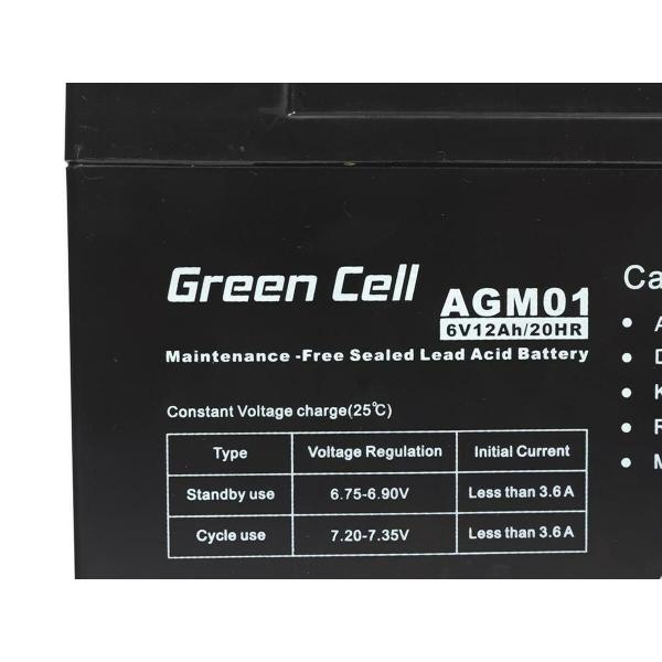 Bateria para Sistema Interactivo de Fornecimento Ininterrupto de Energia Green Cell AGM01 12 Ah