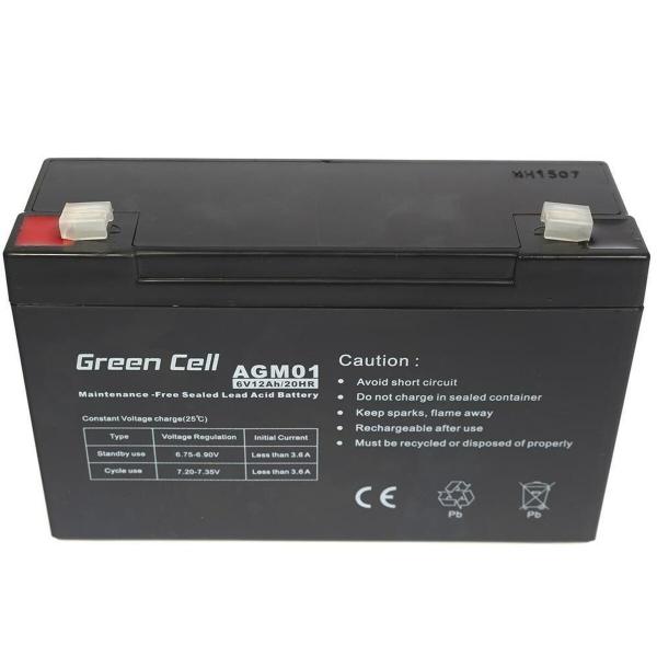 Bateria para Sistema Interactivo de Fornecimento Ininterrupto de Energia Green Cell AGM01 12 Ah