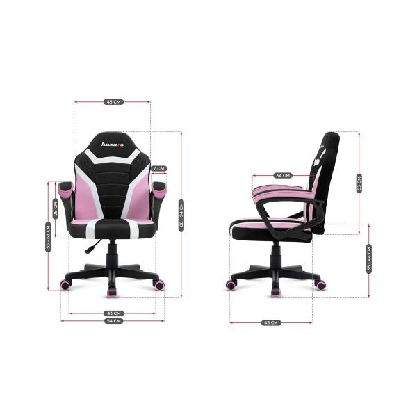 Cadeira de Gaming Huzaro HZ-Ranger 1.0 pink mesh Preto/Rosa Meninos