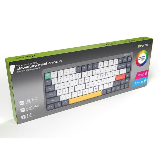 Teclado mecânico Tracer TRAKLA47279 Branco Multicolor QWERTY