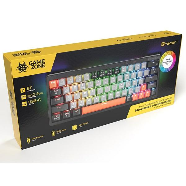 Teclado mecânico Tracer TRAKLA47297 Branco Multicolor QWERTY