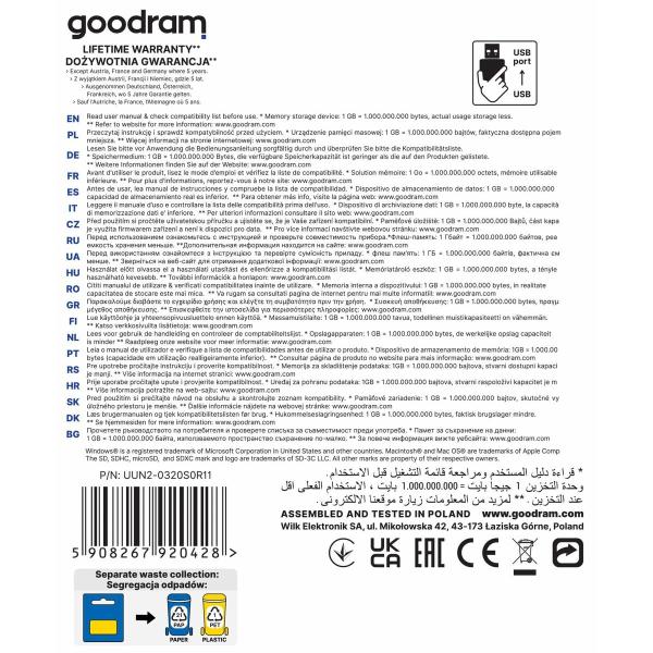 Memória USB GoodRam UUN2-0320S0R11 Preto Prateado 32 GB