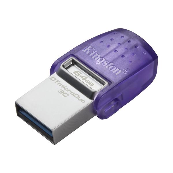 Memória USB Kingston microDuo 3C Aço Violeta 64 GB
