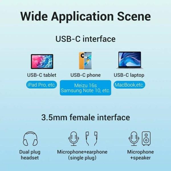 Adaptador USB-C para Jack 3.5 mm Vention BGPHY