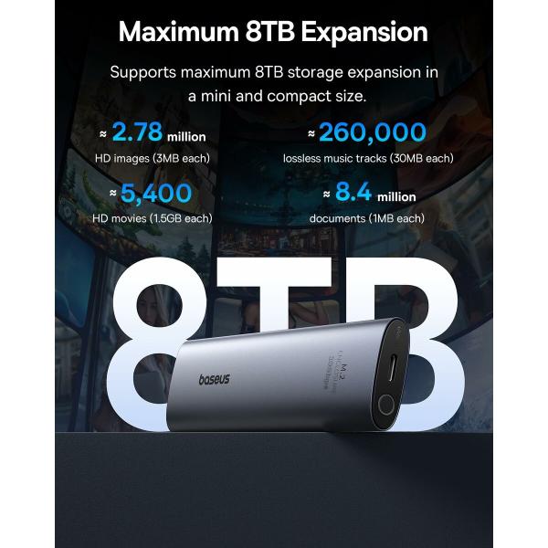 Caixa externa Baseus B00760600811-01 Cinzento