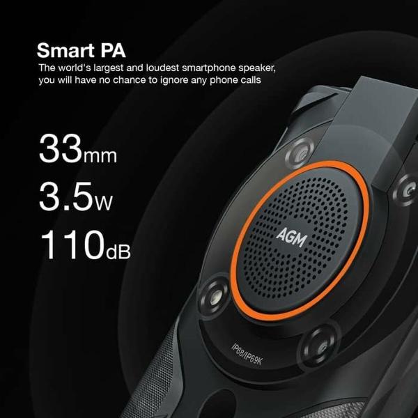 Smartphone AGM Glory SE Preto 8 GB RAM 128 GB