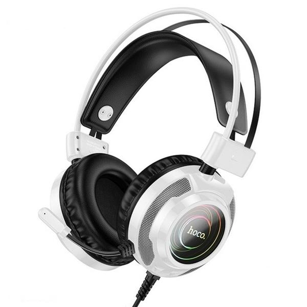 Auriculares com microfone Hoco W110 Branco Preto