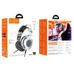 Auriculares com microfone Hoco W110 Branco Preto