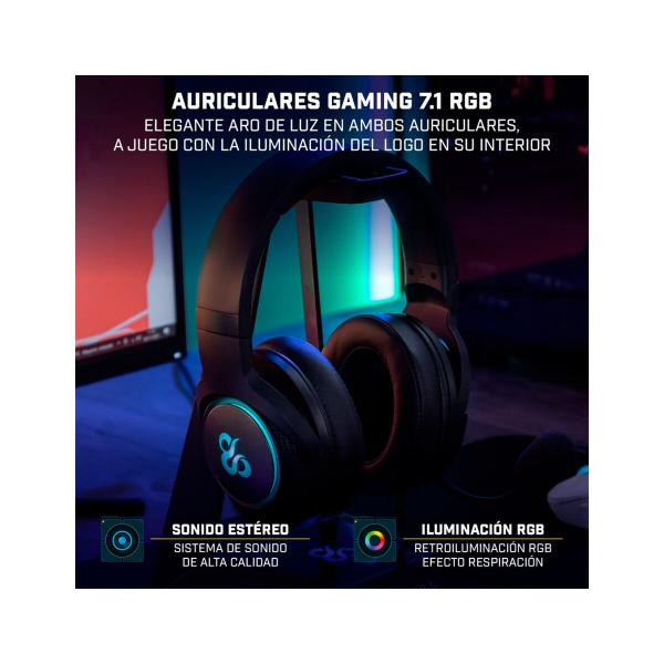 Auriculares com microfone Newskill NS-HS-SOBEK-71 Preto