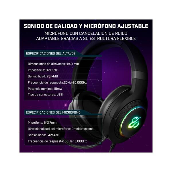 Auriculares com microfone Newskill NS-HS-SOBEK-71 Preto