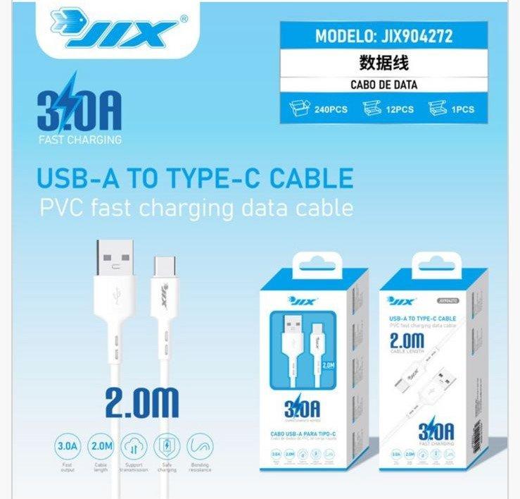 Cabo de Dados USB-A para Type-C (2M) – 3.0A