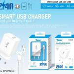 Carregador USB 2.4A com Cabo USB para Type-C