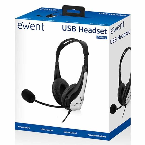 Auriculares Ewent EW3565 Branco Preto
