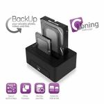 Dock Station Dual Ewent AAACET0186 Dual 2.5"-3.5" USB 3.1 ABS Preto