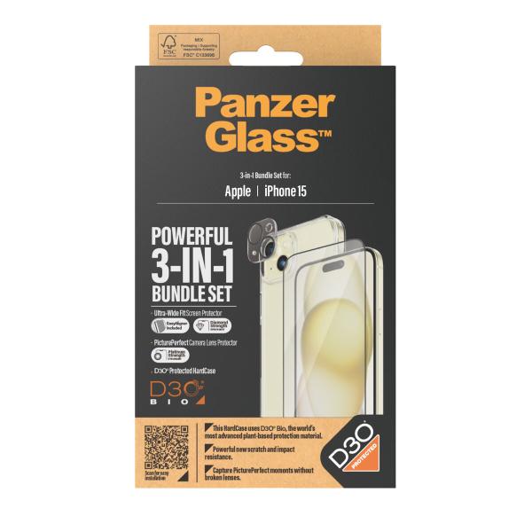 Protetor de ecrã para o telemóvel Panzer Glass B1172+2809 Apple iPhone 15