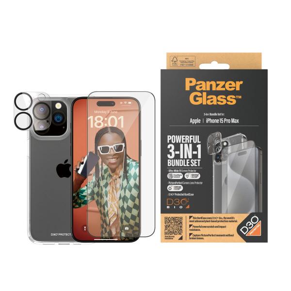 Protetor de ecrã para o telemóvel Panzer Glass B1175+2812 Apple iPhone 15 Pro Max