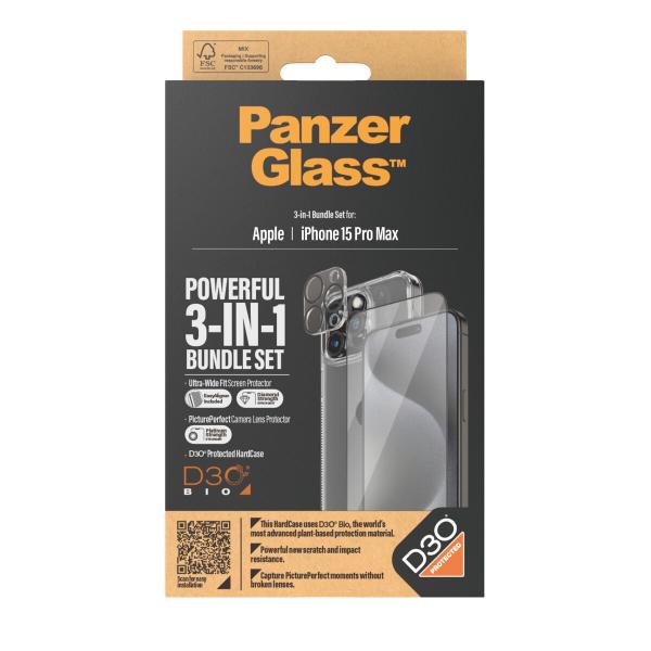 Protetor de ecrã para o telemóvel Panzer Glass B1175+2812 Apple iPhone 15 Pro Max