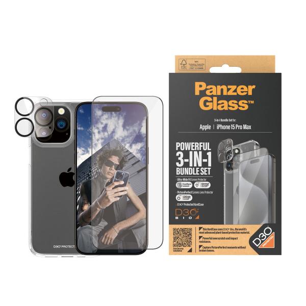 Protetor de ecrã para o telemóvel Panzer Glass B1175+2812 Apple iPhone 15 Pro Max