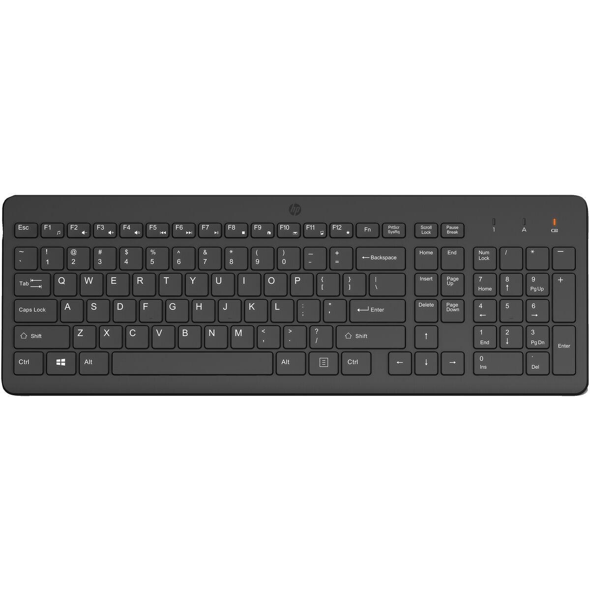 Teclado sem Fios HP 225 Preto Qwerty espanhol QWERTY