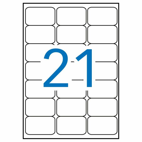 Etiquetas adesivas Apli 100 Folhas 63,5 x 38,1 mm Branco