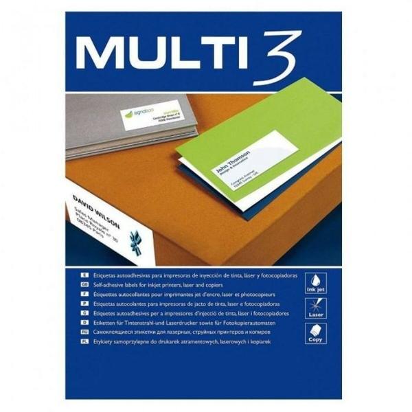 Etiquetas para Impressora MULTI 3 Branco Arredondado 100 Folhas 63,5 x 46,6 mm