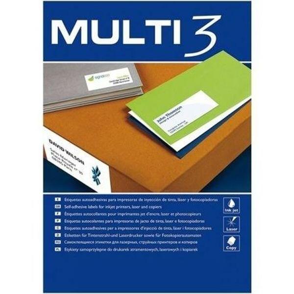 Etiquetas para Impressora MULTI 3 Branco Reto 100 Folhas 105 x 29 mm