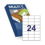 Etiquetas adesivas MULTI 3 Branco Reto 500 Folhas 70 x 42,4 mm (24 Unidades)
